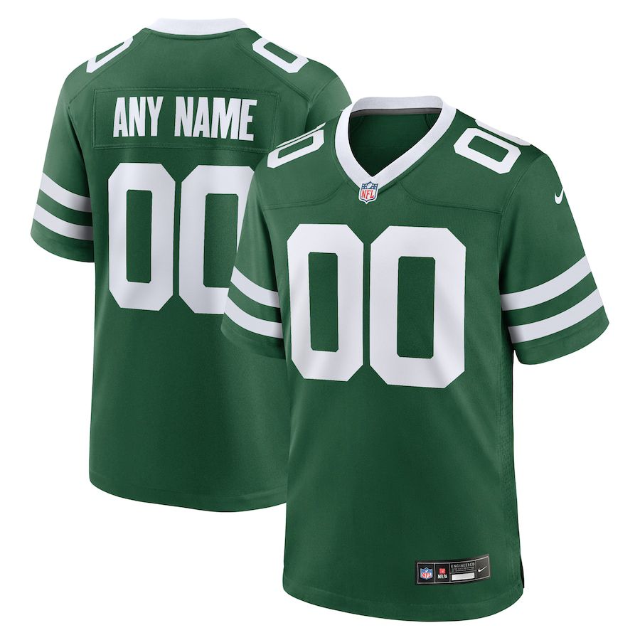 Men New York Jets Nike Legacy Green Custom Game NFL Jersey->customized nfl jersey->Custom Jersey